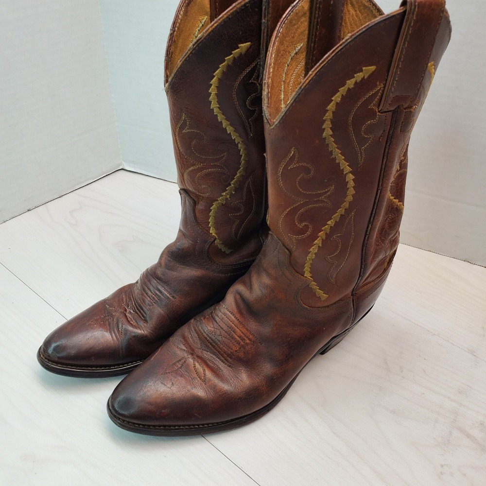 Justin Boots Womens‎ Brown Leather Western Cowboy Boots Size 6.5 Cowgirl
